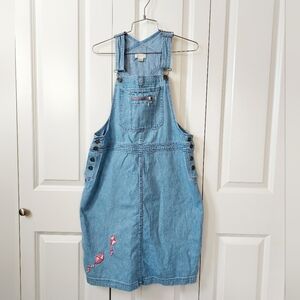 Let's Go Fly A Kite Denim Overalls Dress/Skirt Medium Christopher &Banks Teacher